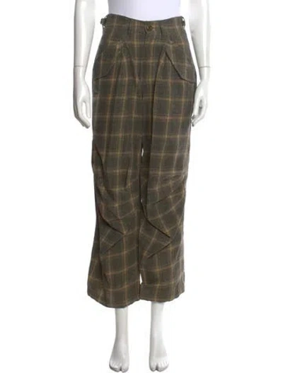 Pre-owned R13 Linen Wide Leg Pants In Green