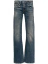 R13 Gerade Jeans Mit Logo-applikation In Blau