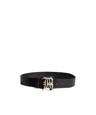 R13 Logo Buckle Belt In Black