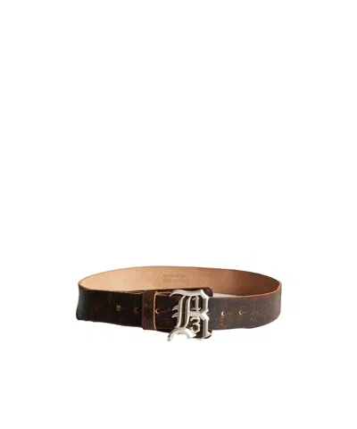 R13 Logo Buckle Belt In Brown