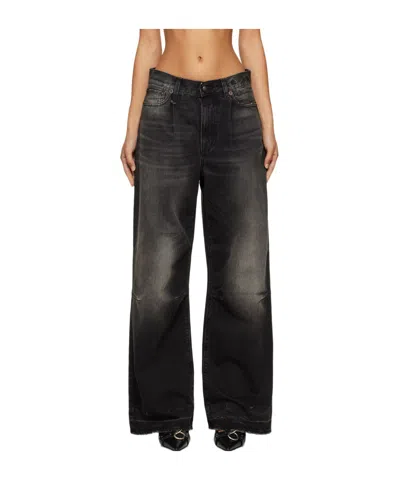 R13 Logo Denim Pants In Black