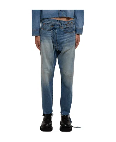 R13 Logo Jeans In Blue
