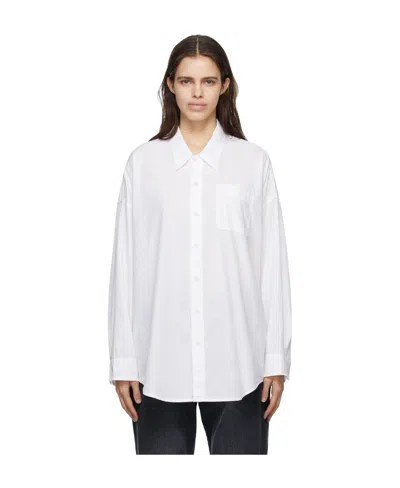 R13 Logo Lapel Shirt In White