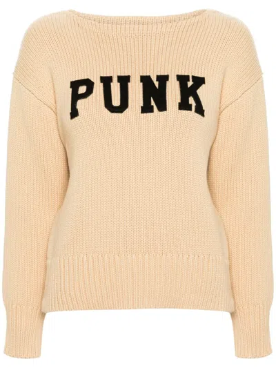R13 Logo-patch Cotton Jumper In Neutrals