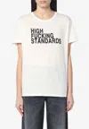 R13 'high Fucking Standards' Print T-shirt In Beige