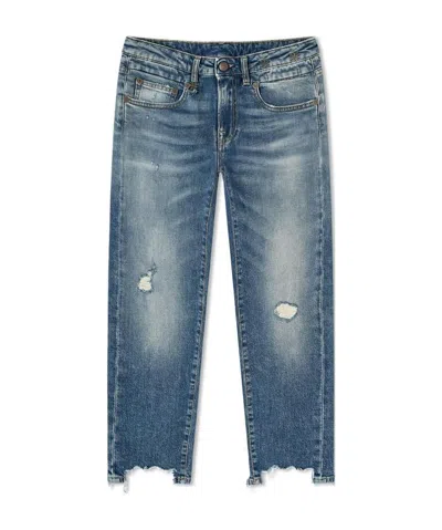R13 Logo Straight Jeans In Blue