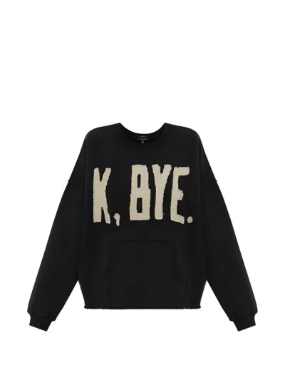 R13 Logo-detailed Pouch-pocket Sweatshirt In Black