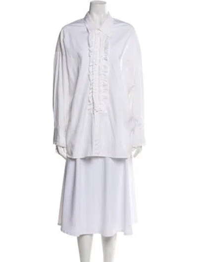 Pre-owned R13 Long Sleeve Blouse In White
