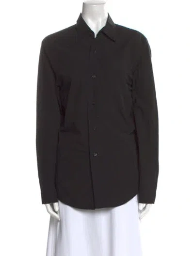Pre-owned R13 Long Sleeve Button-up Top In Black