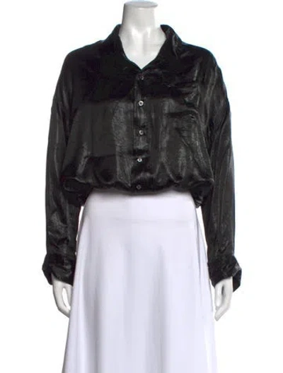 Pre-owned R13 Long Sleeve Button-up Top In Black
