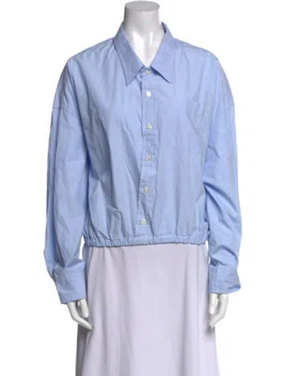 Pre-owned R13 Long Sleeve Button-up Top In Blue
