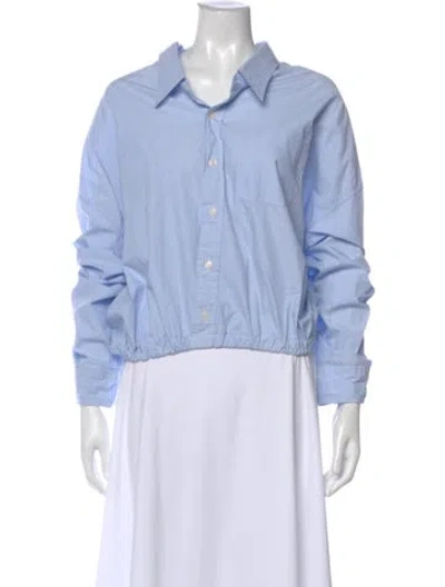 Pre-owned R13 Long Sleeve Button-up Top In Blue