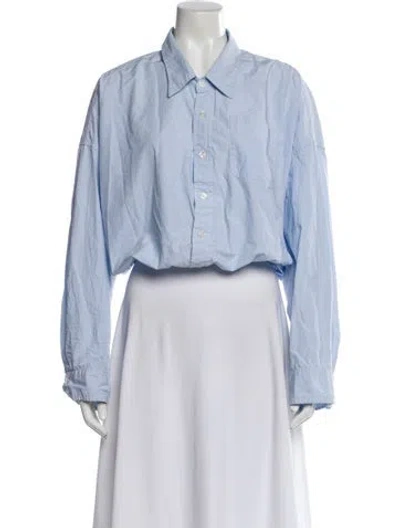 Pre-owned R13 Long Sleeve Button-up Top In Blue