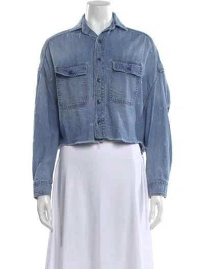 Pre-owned R13 Long Sleeve Button-up Top In Blue