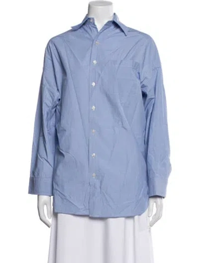 Pre-owned R13 Long Sleeve Button-up Top In Blue