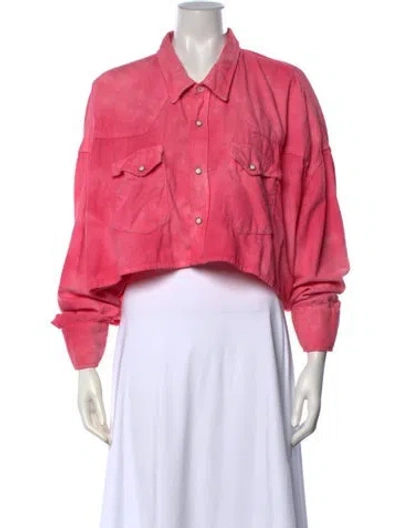 Pre-owned R13 Long Sleeve Button-up Top In Pink