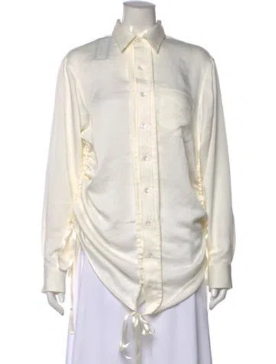 Pre-owned R13 Long Sleeve Button-up Top In White