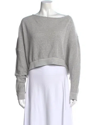 Pre-owned R13 Long Sleeve Crop Top In Gray