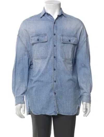 Pre-owned R13 Long Sleeve Denim Shirt In Blue