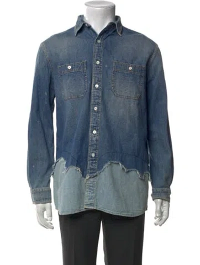 Pre-owned R13 Long Sleeve Denim Shirt In Blue