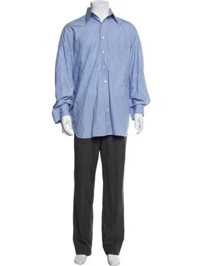 Pre-owned R13 Long Sleeve Dress Shirt In Blue