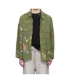 R13 Green Drop Neck Work Shirt In Green