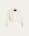 R13 Long-sleeve Twist-front Shirt In White