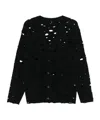 R13 Distressed Button-up Cardigan In Black