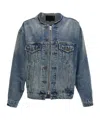 R13 Distressed Denim Jacket In Blue