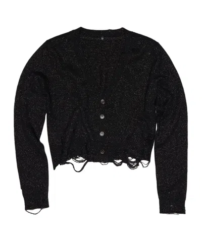 R13 Long-sleeved Knitted Cardigan In Black