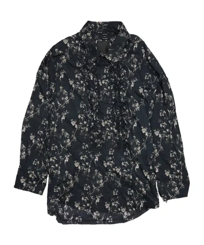 R13 Long-sleeved Printed Shirt In Black