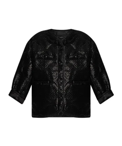 R13 Long-sleeved Quilted Casual Jacket In Black