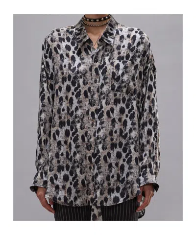 R13 Long-sleeved Shirt In Animal Print