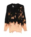 R13 Bleached Sweater In Black