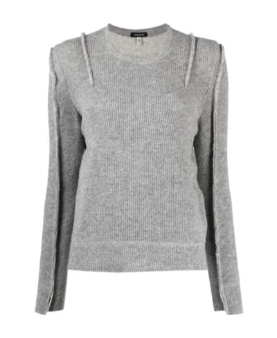R13 Long-sleeved Wool Sweater In Gray