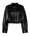 R13 Long-sleeves Leather Shirt In Black