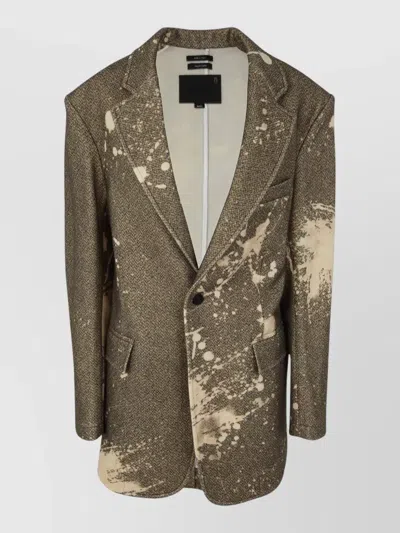 R13 Longline Blazer Tailored Notch Lapel Pockets In Multi
