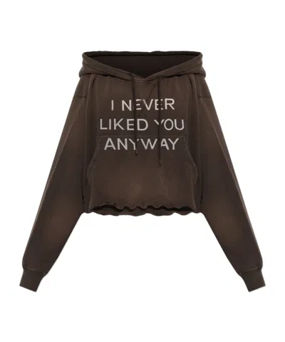 R13 Long-sleeve Hooded Sweatshirt In Brown