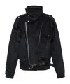 R13 Crackled-effect Belted Jacket In Black