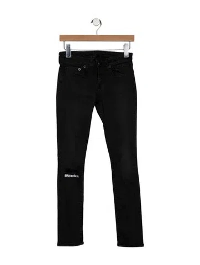 Pre-owned R13 Low-rise Skinny Leg Jeans In Black
