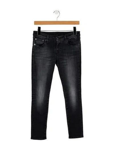Pre-owned R13 Low-rise Skinny Leg Jeans In Black