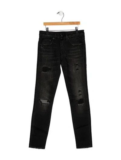 Pre-owned R13 Low-rise Skinny Leg Jeans In Black