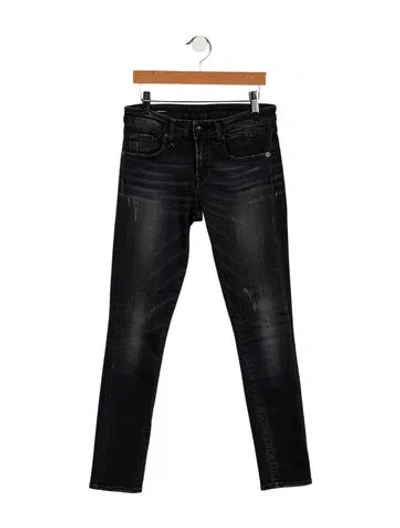 Pre-owned R13 Low-rise Skinny Leg Jeans In Black
