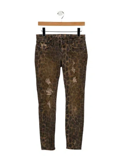 Pre-owned R13 Low-rise Skinny Leg Jeans In Black