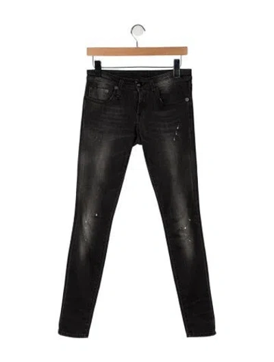Pre-owned R13 Low-rise Skinny Leg Jeans In Black