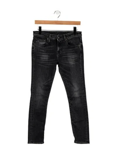 Pre-owned R13 Low-rise Skinny Leg Jeans In Black