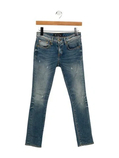 Pre-owned R13 Low-rise Skinny Leg Jeans In Blue