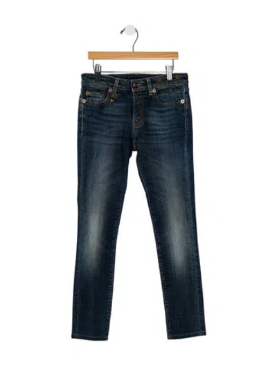 Pre-owned R13 Low-rise Skinny Leg Jeans In Blue