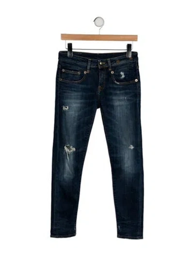 Pre-owned R13 Low-rise Skinny Leg Jeans In Blue
