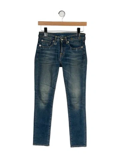 Pre-owned R13 Low-rise Skinny Leg Jeans In Blue